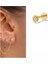 Cerrahi Çelik Gold Papatya Tek Taş Piercing 6 mm 1