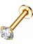 Cerrahi Çelik Gold Tek Taş Piercing Bar Uzunluğu 8mm- (Taş çapı 3mm) 1
