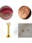 Cerrahi Çelik Gold Tek Taş Piercing Bar Uzunluğu 8mm- (Taş çapı 3mm) 2