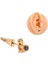 Cerrahi Çelik Zirkon Taşlı Gold Piercing - Bar Uzunluğu 6 Mm- 1 Adet 1