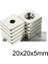 20X20X5-5MM Havşa Delikli Neodyum Güçlü Mıknatıs - Neodim Magnet 1
