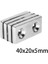 40X20X5-5MM Çift Havşa Delikli Neodyum Güçlü Mıknatıs - Neodim Magnet 1