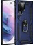 Galaxy S22 Ultra Için Yüzük Tutuculu Pc + Tpu + Metal Hibrit Telefon Kılıfı - Mavi (Yurt Dışından) 2