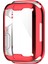 Apple Watch Uyumlu 7 41 mm Önü Kapalı Tasarım Parlak Silikon Kılıf - Kırmızı 3
