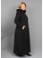Büyük Beden Anne Kışlık Kaşmir Siyah Manto 2