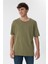 Bisiklet Yaka Oversized DüzHaki Erkek T-Shirt - 222 Lcm 242041 Thomas 1