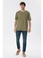 Bisiklet Yaka Oversized DüzHaki Erkek T-Shirt - 222 Lcm 242041 Thomas 2