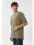 Bisiklet Yaka Oversized DüzHaki Erkek T-Shirt - 222 Lcm 242041 Thomas 3