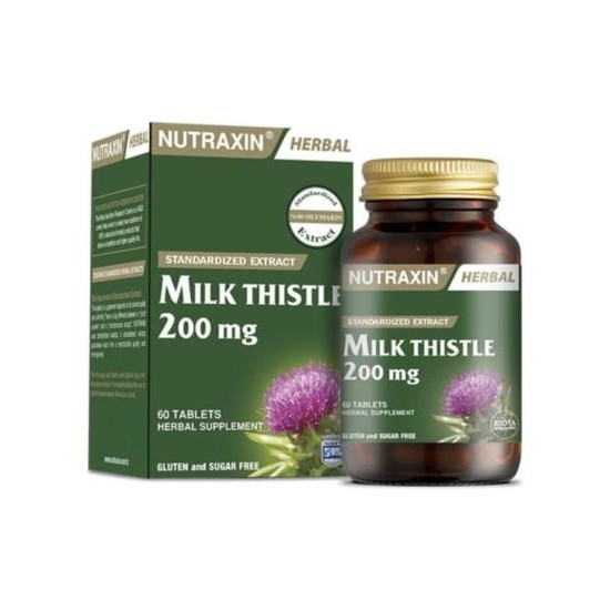 Nutraxin Milk Thistle 200 Mg 60 Tablet Herbal Milk Thistle Fiyatı