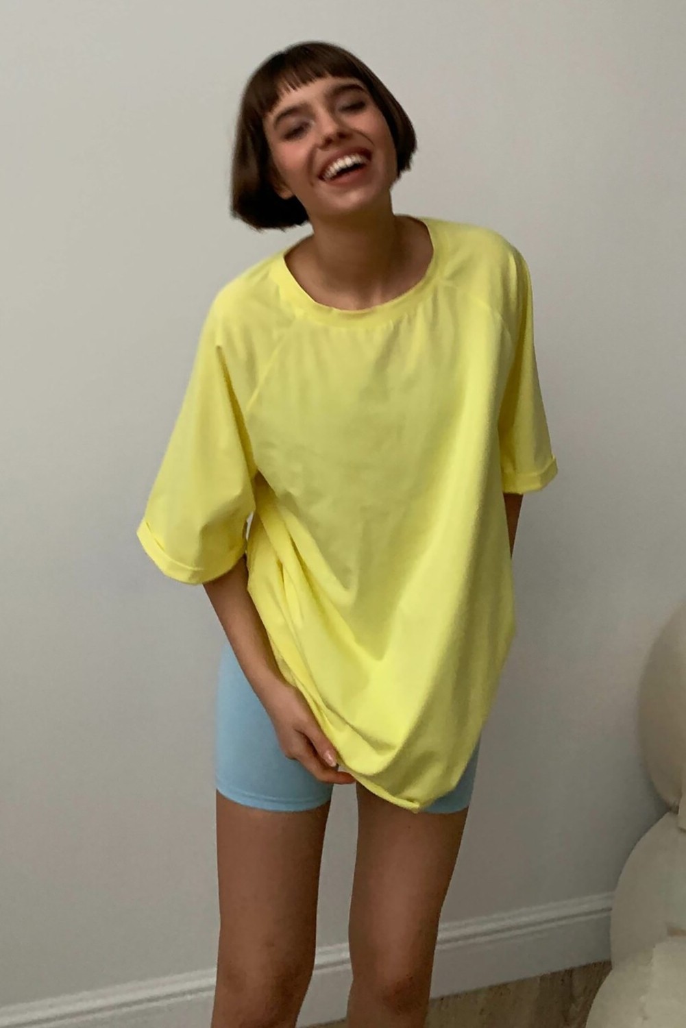 Madmext Lila Oversize Basic Kadın Tişört