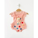 Colored Baby Kız Bebek Fırfırlı Ayıcıklı Tulum ve Tişört