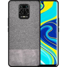 Microcase Xiaomi Redmi Note 9s Fabrik Serisi Kumaş Desen Kılıf - Gri