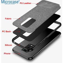 Microcase Xiaomi Redmi Note 9s Fabrik Serisi Kumaş Desen Kılıf - Gri