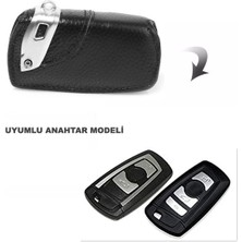 Alisveristime (Bmw 1 3 5 7 X5 Uyumlu) Deri Anahtar Kılıfı - Siyah