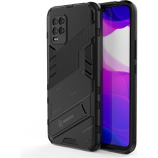 Microcase Xiaomi Mi 10 Lite 5g Matrix Serisi Armor Standlı Perfect Koruma Kılıf - Siyah