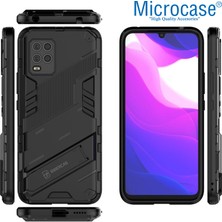 Microcase Xiaomi Mi 10 Lite 5g Matrix Serisi Armor Standlı Perfect Koruma Kılıf - Siyah