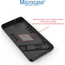 Microcase Xiaomi Mi 10 Lite 5g Matrix Serisi Armor Standlı Perfect Koruma Kılıf - Siyah