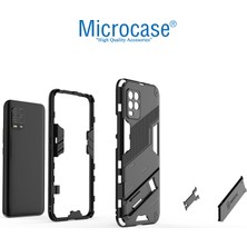 Microcase Xiaomi Mi 10 Lite 5g Matrix Serisi Armor Standlı Perfect Koruma Kılıf - Siyah