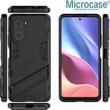 Microcase Xiaomi Redmi K40 - Redmi K40 Pro Matrix Serisi Armor Standlı Perfect Koruma Kılıf - Siyah