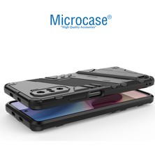 Microcase Xiaomi Redmi K40 - Redmi K40 Pro Matrix Serisi Armor Standlı Perfect Koruma Kılıf - Siyah