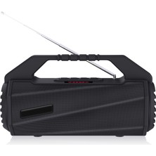 New Rixing Nr- 4025FM Ekranlı Taşınabilir Tutacaklı Antenli Bluetooth Hoparlör - Siyah (Yurt Dışından)