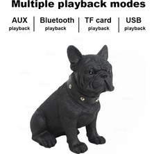 Kaneed M208 Bulldog Köpeği Figürlü Sütun Kablosuz Bluetooth Hoparlör - Siyah (Yurt Dışından)