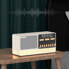 Kaneed Radyo Formunda Çalar Saatli Bluetooth Hoparlör - Altın (Yurt Dışından)