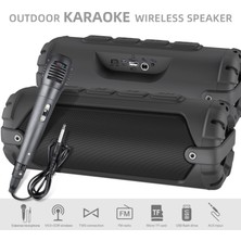 New Rixing NR-6013M Taşınabilir Kablosuz Bluetooth Destekli Karaoke Hoparlör Seti - Siyah (Yurt Dışından)