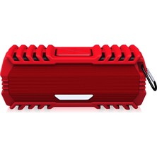 New Rixing NR-5015 Dokulu Tasarım Taşınabilir Bluetooth Hoparlör - Kırmızı (Yurt Dışından)