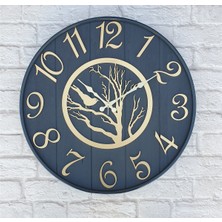 Markakanvas Antrasit Metal Kasalı , Antrasit Renkli  Altın(Gold) Renk Rakamlı Yuvarlak Duvar Saati  Çap 50 cm