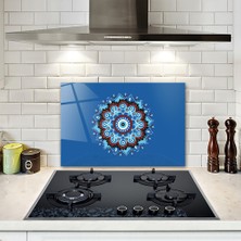 Decorita Cam Ocak Arkası Koruyucu | Mandala Nazar Boncuğu | 40cm X 60cm