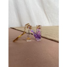 Venüs Takı ve Aksesuar Içine Isim Yazılan Altın Halka Başlıklı feminist Purple Pullu Harf Anahtarlık