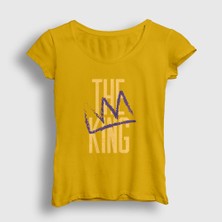Presmono Kadın Sarı King V2 LeBron James Basketbol T-Shirt
