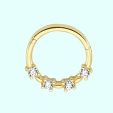 Sembol Gold Altın Halka Piercing Taşlı 14 Ayar