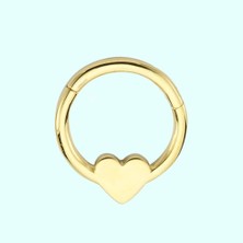 Sembol Gold Altın Halka Piercing Kalp 14 Ayar