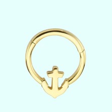 Sembol Gold Altın Halka Piercing Çapa 14 Ayar