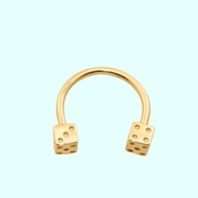 Sembol Gold Altın Burun Hızma Piercing 14 Ayar Zar