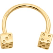 Sembol Gold Altın Burun Hızma Piercing 14 Ayar Zar