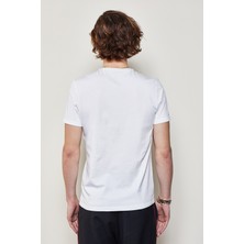 White And Simple Erkek Beyaz Basic Organik Pamuk T-Shirt