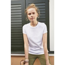 White And Simple Kadın Beyaz Basic Organik Pamuk T-Shirt