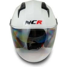 Ncr Unisex Güneş Vizörlü  Çenesiz Kask