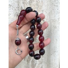 Sultan Telkâri Kırmızı Siyah Hareli Kapsül Kesim Iran Bağası Kehribar Tesbih