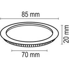 Forlife Yuvarlak Slim Kasa LED Panel Armatür 3W Beyaz