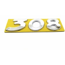 Behin Dizayn PEUGEOT UYUMLU 308 Bagaj Yazısı 105mm-30mm