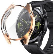 Microcase Huawei Watch Gt 3 46MM Önü Kapalı Tasarım Yumuşak Silikon Kılıf - Rose Gold
