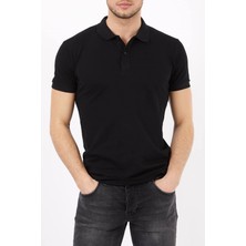 Belifanti Collection Erkek Polo Yaka Tişört T-Shirt Siyah