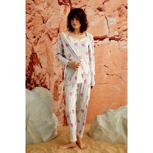 Nisanca Sabahlıklı Dantel Detaylı Pegasus Kadın Pijama Takımı-Çeyizlik Takım