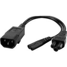 Flameer IEC320-C14 C7 + C5 Çıkış Güç Adaptörü Kordon 1-2 3-Pin Pdu / Ups 350MM (Yurt Dışından)