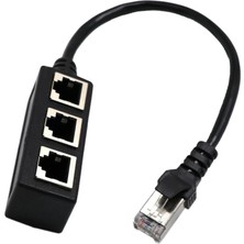 Flameer RJ45 Ethernet Lan Network Splitter 3 Yollu Adaptör 3 Bağlantı Noktalar Dönüştürücü 1 Ila 3 (Yurt Dışından)