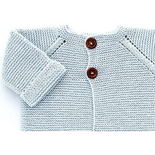 Orgaknits Baby Açık Mavi Bebek Ceket, Hırka, Yelek (%100 Organik Pamuk)